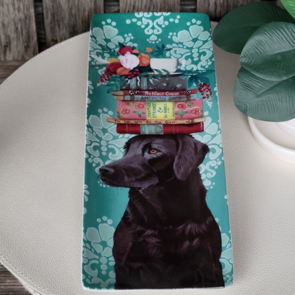 Greenbox Art & Culture Turquoise Floral Labrador Womens Best Friend Plate - Picture 8 of 14